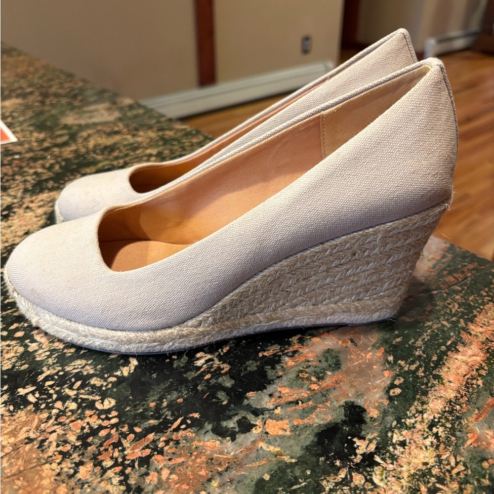 J. Crew Factory Tan Wedge Espadrilles